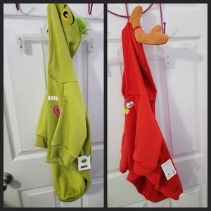 BARK Max & Grinch Dog Hoodie Pack - Cozy Pet Sweatshirts Christmas / Holiday